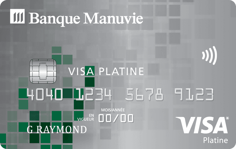 Carte Visa Platine de la Banque Manuvie